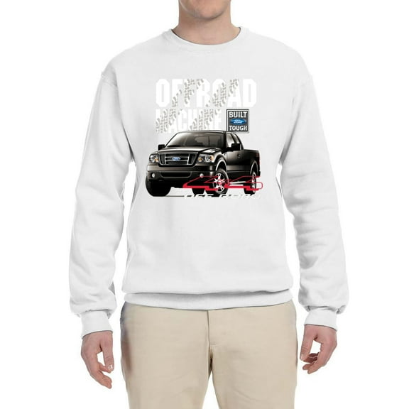 Wild Bobby, Ford Offroad Machine Classic Built Tough 4x4 Off Road, Cars and Trucks, Unisex Crewneck Graphic Sweatshirt, White, Medium