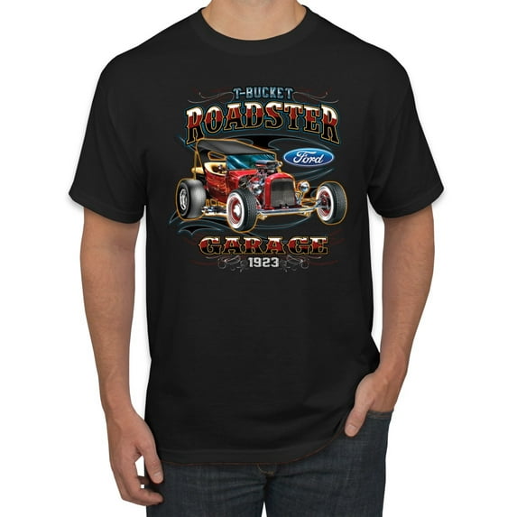 Wild Bobby, Ford Retro T-Bucket Roadster 1923 Vintage Garage Motors, Cars and Trucks, Men Graphic Tee, Black, Small