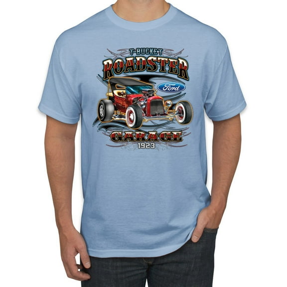 Wild Bobby, Ford Retro T-Bucket Roadster 1923 Vintage Garage Motors, Cars and Trucks, Men Graphic Tee, Light Blue, Large
