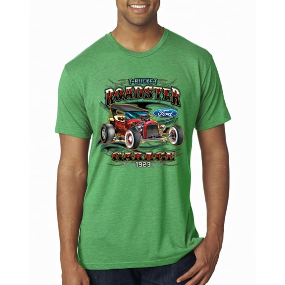 Wild Bobby, Ford Retro T-Bucket Roadster 1923 Vintage Garage Motors, Cars and Trucks, Men Premium Tri Blend Tee, Envy, Small