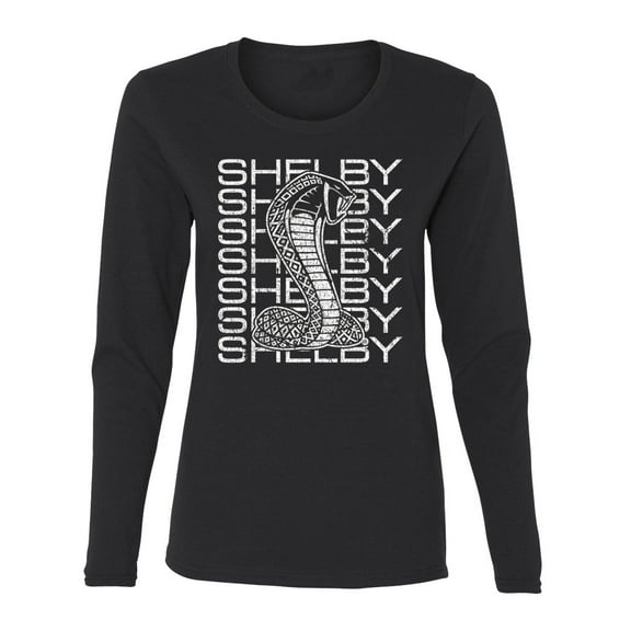 Wild Bobby Ford Shelby All-Over Cobra Women Graphic Long Sleeve Tee