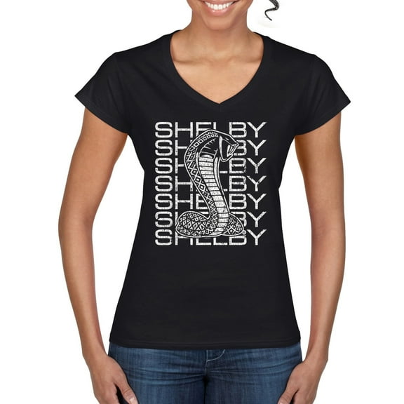 Wild Bobby Ford Shelby All-Over Cobra Women Standard V-Neck Tee