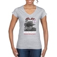 thumbnail image 1 of Wild Bobby Ford Shelby American Racing Legend Women Standard V-Neck Tee, 1 of 6
