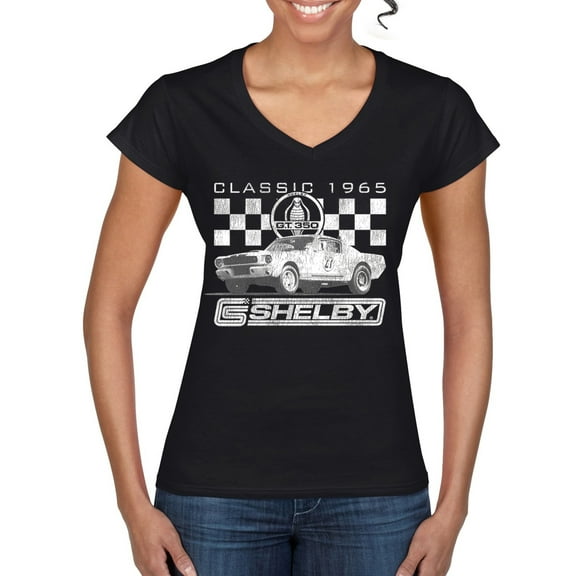 Wild Bobby Ford Shelby Classic 1965 GT Women Standard V-Neck Tee