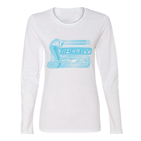 Wild Bobby Ford Shelby Cobra Retro Blue Logo Women Graphic Long Sleeve Tee