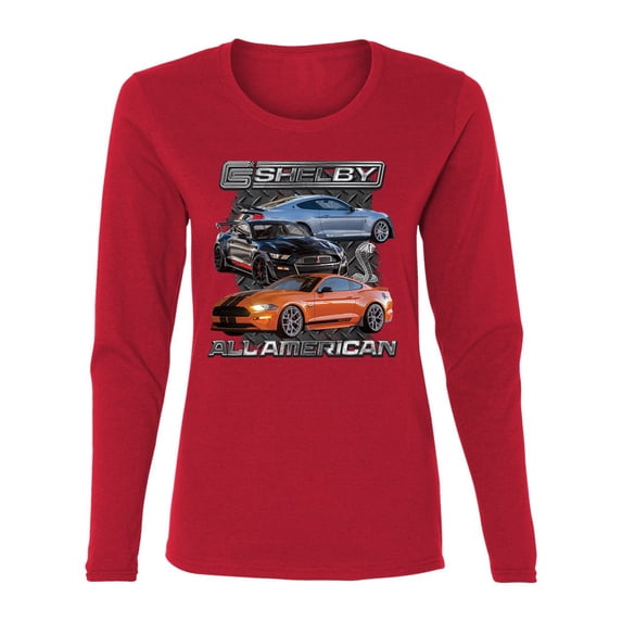 Wild Bobby Ford Shelby GT All American Women Graphic Long Sleeve Tee
