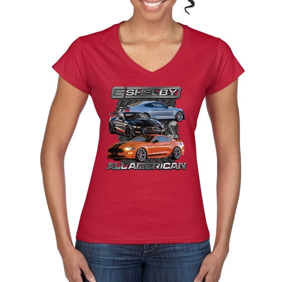 Wild Bobby Ford Shelby GT All American Women Standard V-Neck Tee