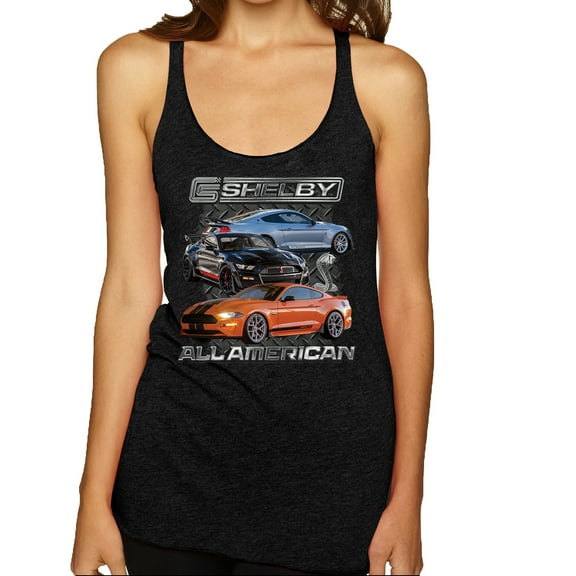Wild Bobby Ford Shelby GT All American Women Tri-Blend Racerback Tank Top