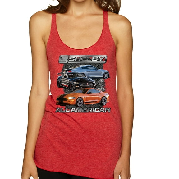 Wild Bobby Ford Shelby GT All American Women Tri-Blend Racerback Tank Top