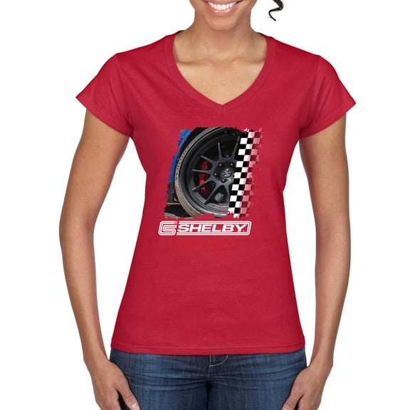 Wild Bobby Ford Shelby GT Rims Vintage Women Standard V-Neck Tee