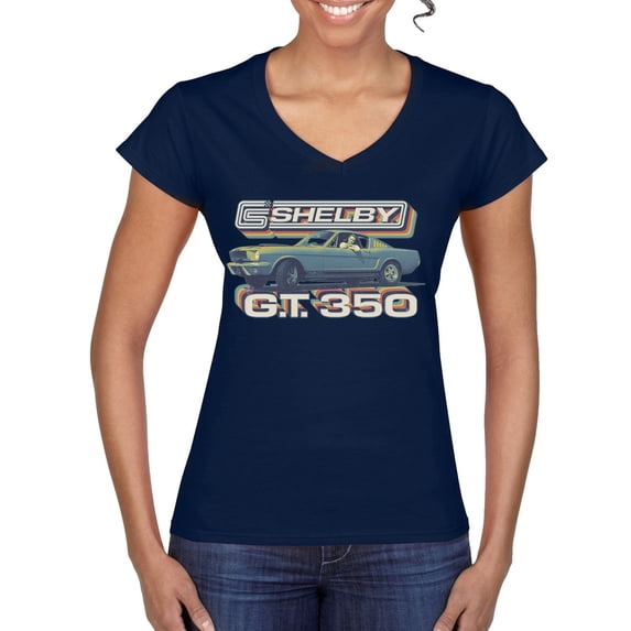 Wild Bobby Ford Shelby GT350 Retro Colorshift Women Standard V-Neck Tee
