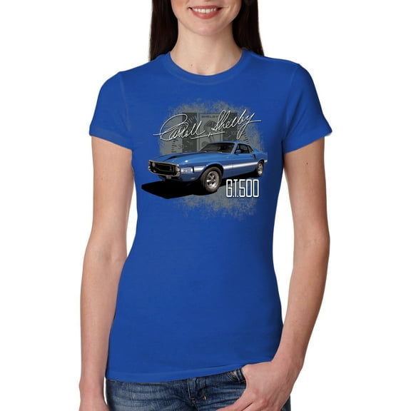 Wild Bobby Ford Shelby GT500 Vintage Mustang Women Slim Fit Junior Tee