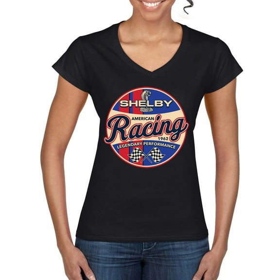 Wild Bobby Ford Shelby Racing Legendary Performance 1962 Women Standard V-Neck Tee