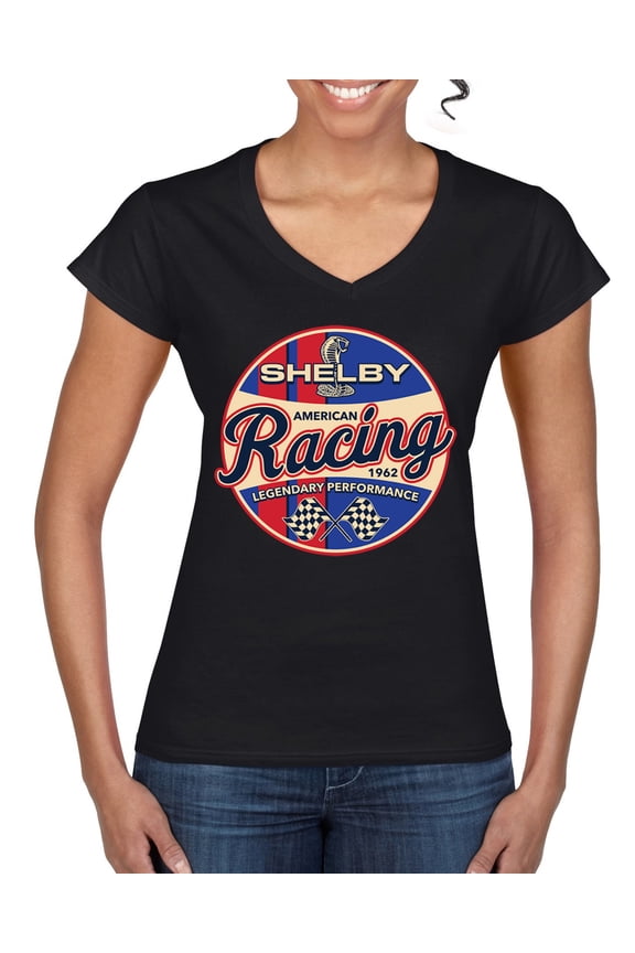 Ford Shelby Racing Legendary Performance 1962 Women Standard V-Neck Tee