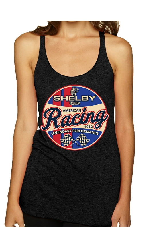 Ford Shelby Racing Legendary Performance 1962 Women Tri-Blend Racerback Tank Top