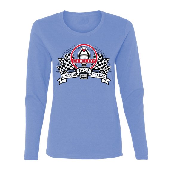 Wild Bobby Ford Shelby Vintage Checkered Flag Women Graphic Long Sleeve Tee
