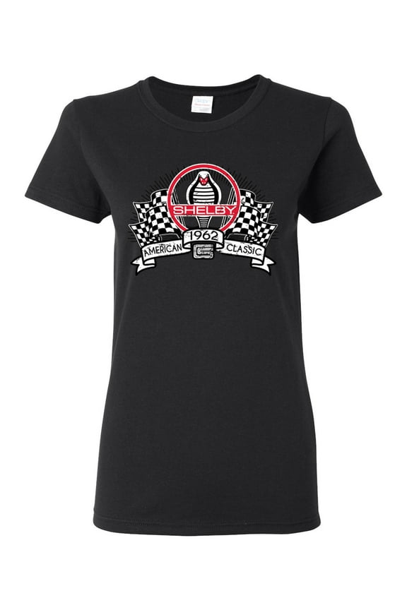 Ford Shelby Vintage Checkered Flag Women Graphic Tee
