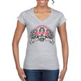 thumbnail image 1 of Wild Bobby Ford Shelby Vintage Checkered Flag Women Standard V-Neck Tee, 1 of 6