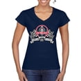 thumbnail image 1 of Wild Bobby Ford Shelby Vintage Checkered Flag Women Standard V-Neck Tee, 1 of 6