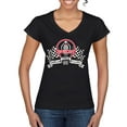 thumbnail image 1 of Wild Bobby Ford Shelby Vintage Checkered Flag Women Standard V-Neck Tee, 1 of 6