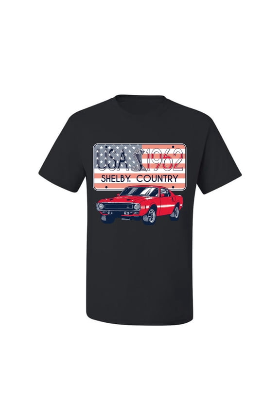 Ford Shelby Vintage USA Country Plate Men Tee
