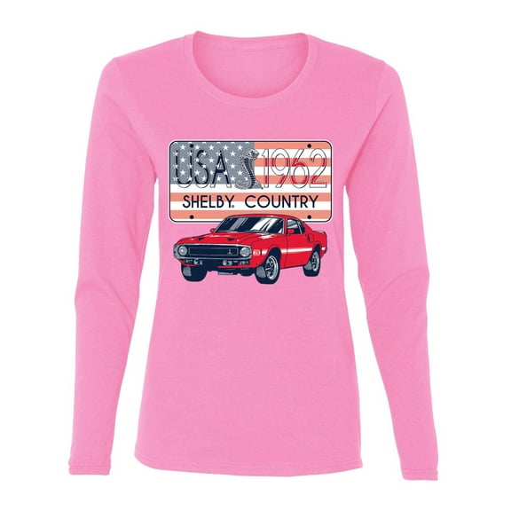 Wild Bobby Ford Shelby Vintage USA Country Plate Women Graphic Long Sleeve Tee