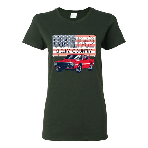 Wild Bobby Ford Shelby Vintage USA Country Plate Women Graphic Tee
