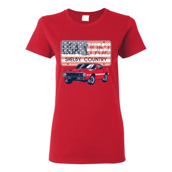 Wild Bobby Ford Shelby Vintage USA Country Plate Women Graphic Tee