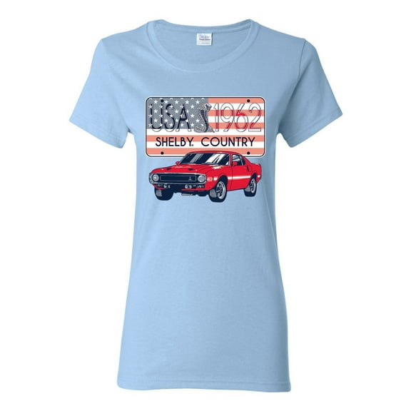 Wild Bobby Ford Shelby Vintage USA Country Plate Women Graphic Tee