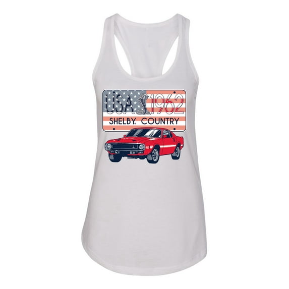 Wild Bobby Ford Shelby Vintage USA Country Plate Women Racerback Tank Top