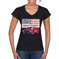 thumbnail image 1 of Wild Bobby Ford Shelby Vintage USA Country Plate Women Standard V-Neck Tee, 1 of 6