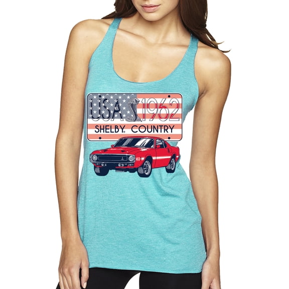 Wild Bobby Ford Shelby Vintage USA Country Plate Women Tri-Blend Racerback Tank Top