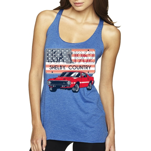 Wild Bobby Ford Shelby Vintage USA Country Plate Women Tri-Blend Racerback Tank Top