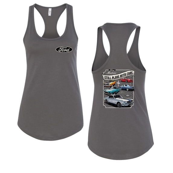 Wild Bobby Ford Still Plays With Cars Classic Muscle Car Lover, Women Racerback Tank Top