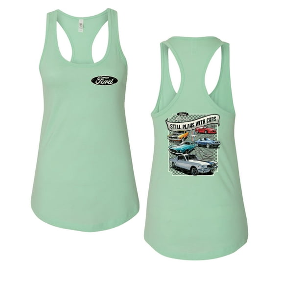 Wild Bobby Ford Still Plays With Cars Classic Muscle Car Lover, Women Racerback Tank Top