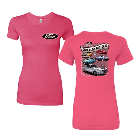 Wild Bobby Ford Still Plays With Cars Classic Muscle Car Lover, Women Slim Fit Junior Tee