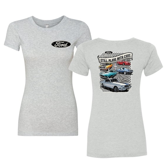 Wild Bobby Ford Still Plays With Cars Classic Muscle Car Lover, Women Slim Fit Junior Tee