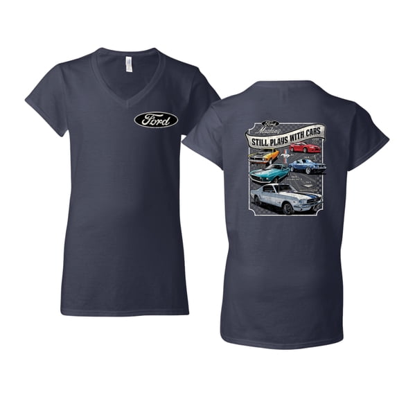 Wild Bobby Ford Still Plays With Cars Classic Muscle Car Lover, Women Standard V-Neck Tee