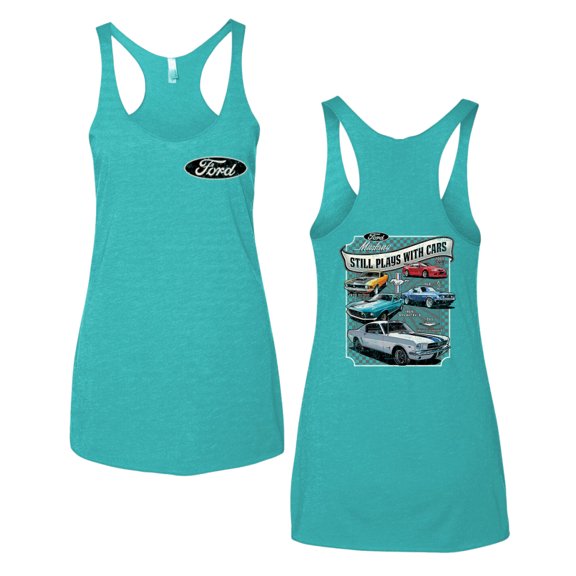 Wild Bobby Ford Still Plays With Cars Classic Muscle Car Lover, Women Tri-Blend Racerback Tank Top