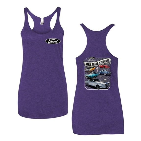 Wild Bobby Ford Still Plays With Cars Classic Muscle Car Lover, Women Tri-Blend Racerback Tank Top
