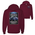 thumbnail image 1 of Wild Bobby, Ford Truck Parking Only Sign Gift for Owners of Ford Trucks Cars and Trucks Graphic Zip Up Hoodie Sweatshirt, Maroon, Large, 1 of 2