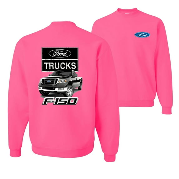 Wild Bobby, Ford Trucks F150 Pickup, Cars and Trucks, Front and Back Unisex Crewneck Graphic Sweatshirt, Neon Pink, 5X-Large