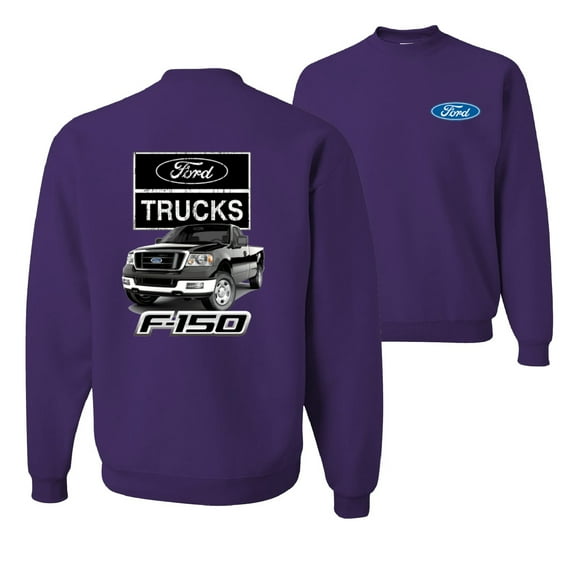 Wild Bobby, Ford Trucks F150 Pickup, Cars and Trucks, Front and Back Unisex Crewneck Graphic Sweatshirt, Purple, Medium