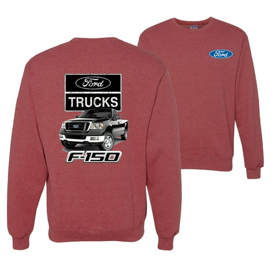 Wild Bobby, Ford Trucks F150 Pickup, Cars and Trucks, Front and Back Unisex Crewneck Graphic Sweatshirt, Vintage Heather Red, 4X-Large