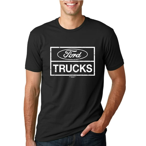 Wild Bobby, Ford Trucks White Sign, Cars and Trucks, Men Graphic Tee, Black, Small