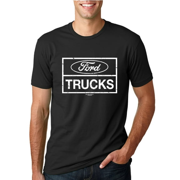 Wild Bobby, Ford Trucks White Sign, Cars and Trucks, Men Graphic Tee, Black, Small