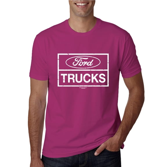 Wild Bobby, Ford Trucks White Sign, Cars and Trucks, Men Graphic Tee, Fuschia, Small