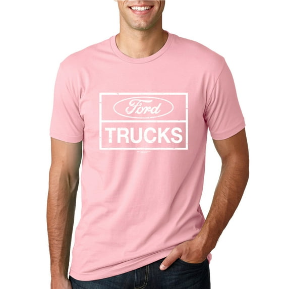Wild Bobby, Ford Trucks White Sign, Cars and Trucks, Men Graphic Tee, Light Pink, Large