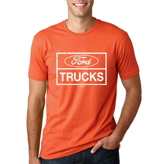 Wild Bobby, Ford Trucks White Sign, Cars and Trucks, Men Graphic Tee, Orange, 4X-Large