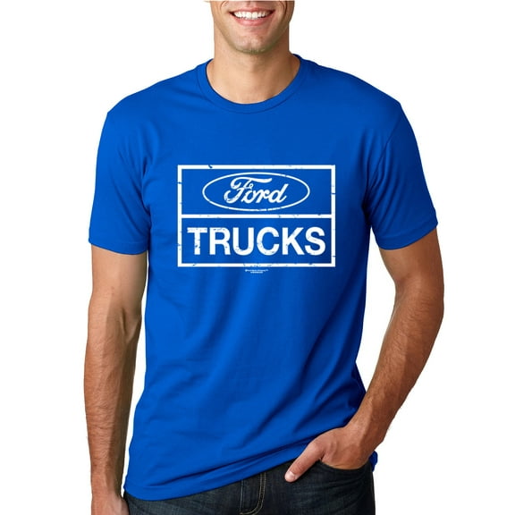 Wild Bobby, Ford Trucks White Sign, Cars and Trucks, Men Graphic Tee, Royal, X-Large